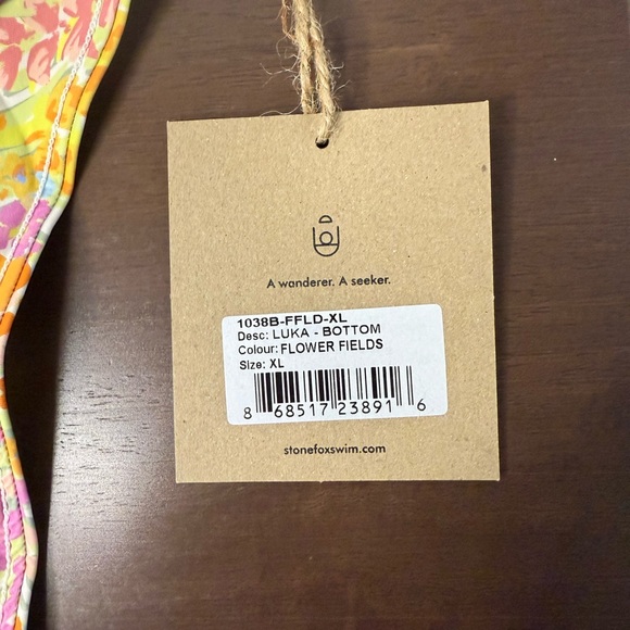 Stone Fox Swim Luka Bikini Bottom in Flower Fields Print Size XL NWT - Picture 10 of 10